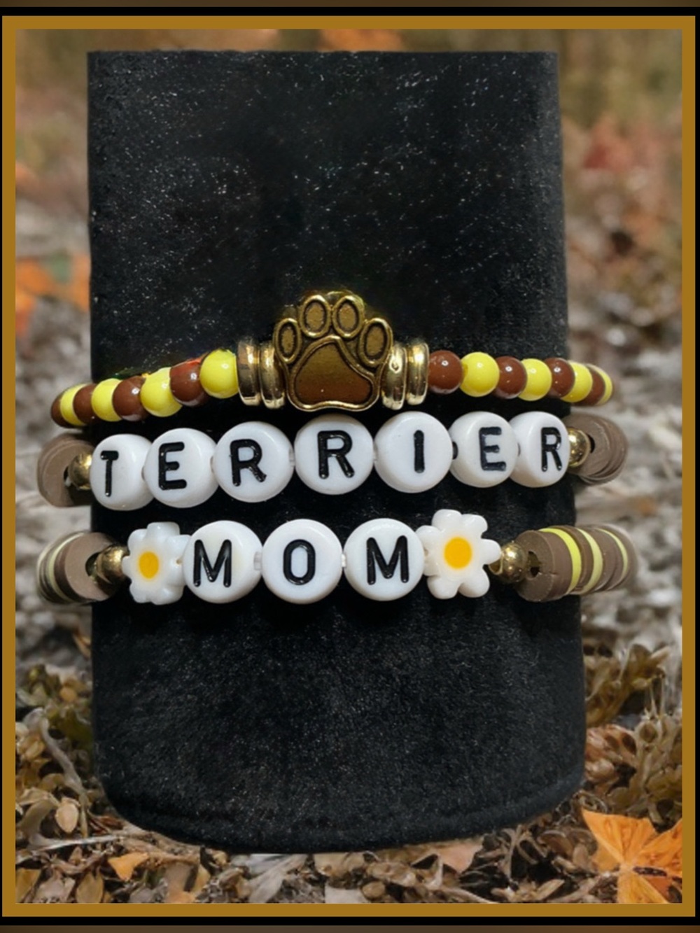 3 piece Terrier Mom Bracelet Set